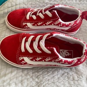 Vans bright red toddler 10 unisex